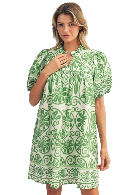 Green Eyelet Cotton Mini