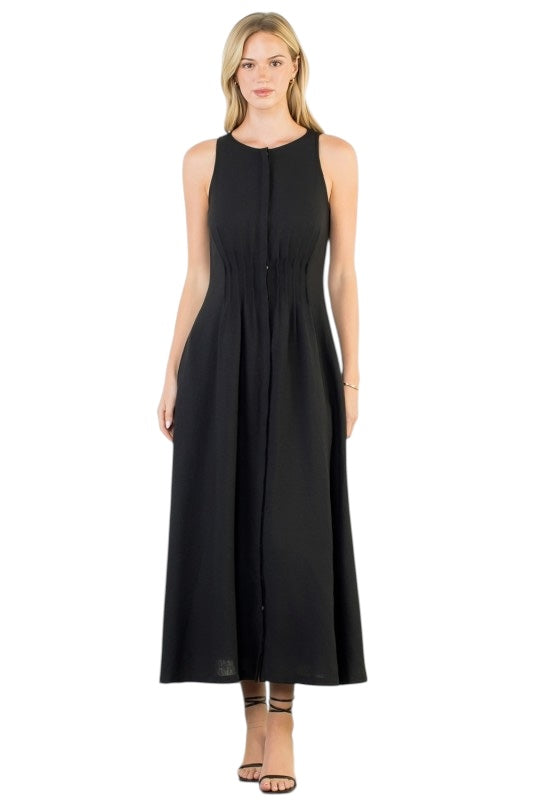 Pintuck Sleevless Maxi