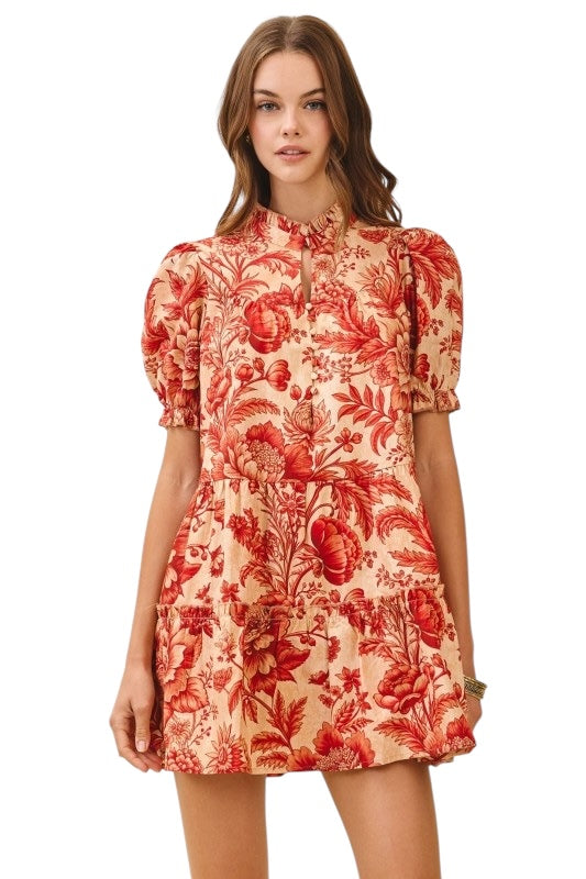 Floral Vine Mini in Brick Red