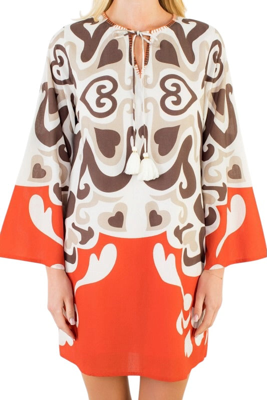 Chocolate & Orange Tunic Dress