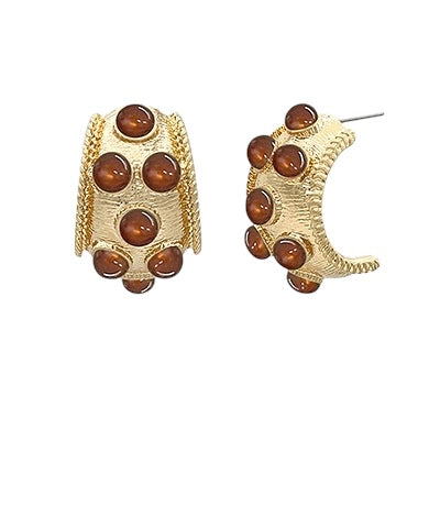Gemstone Hoops- 2 Colors