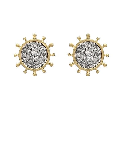 Shield Coin Earring- 2 Colors