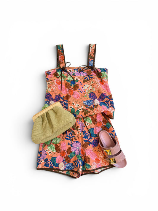 Coral Retro Floral Set