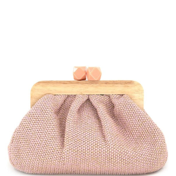 Wooden & Raffia Clutch - 3 Colors