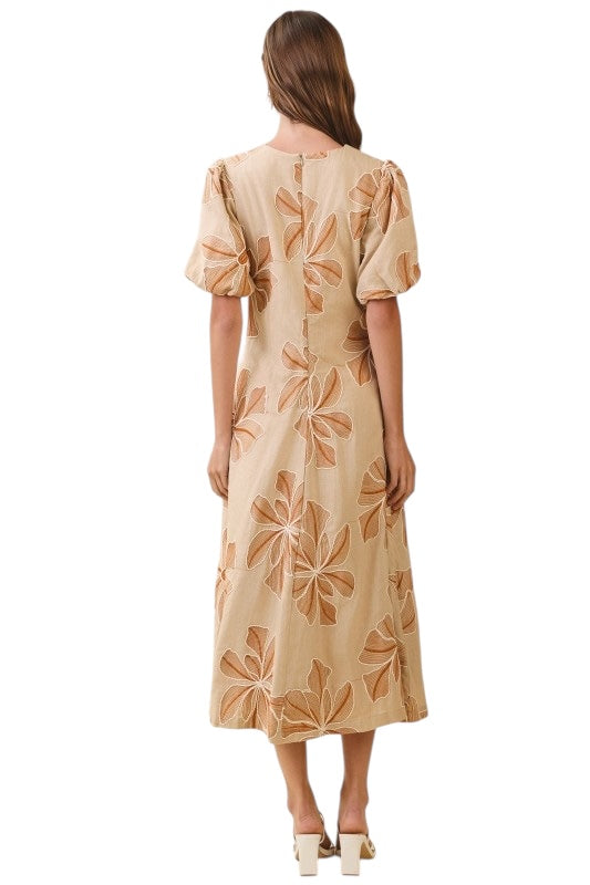 Floral Embroidered Midi