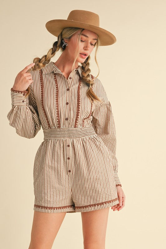 Mocha Stripes Romper