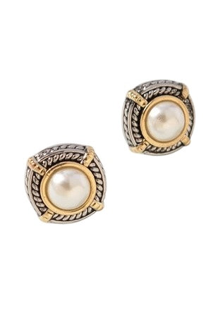 Pearl Mixed Metals Stud