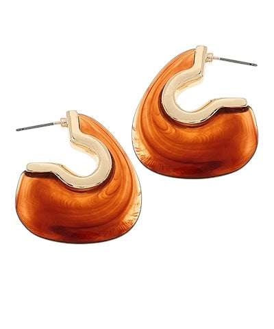 Resin Geo Hoops- 4 Colors