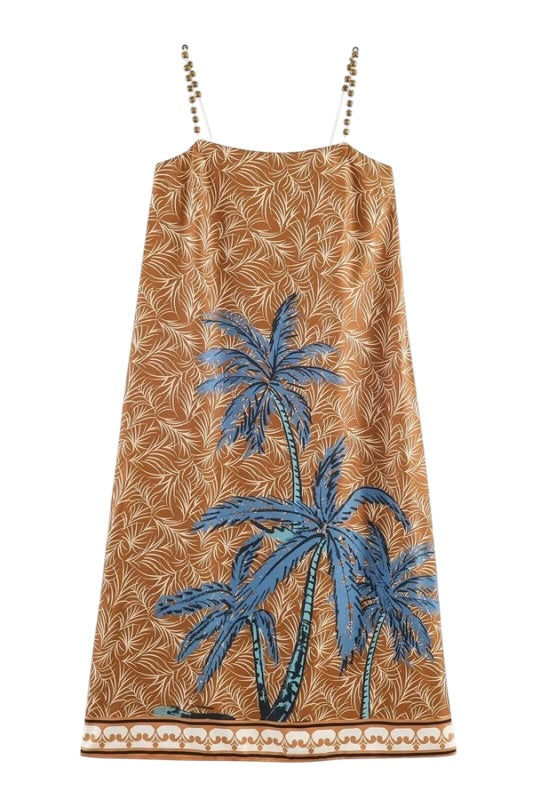 Beaded Strap Palms Midi