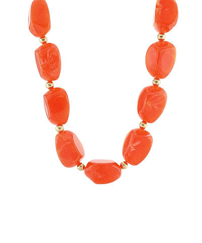 Gemstone Resin Bead Necklace- 3 Colors