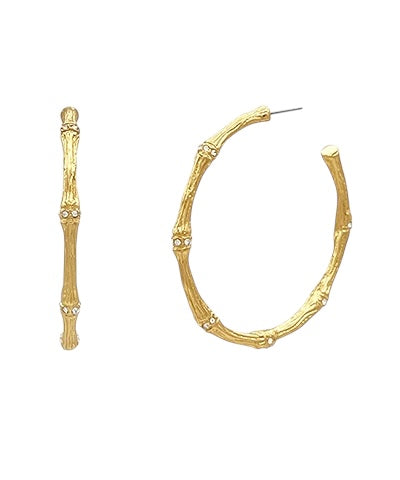Pave’ Bamboo Hoops