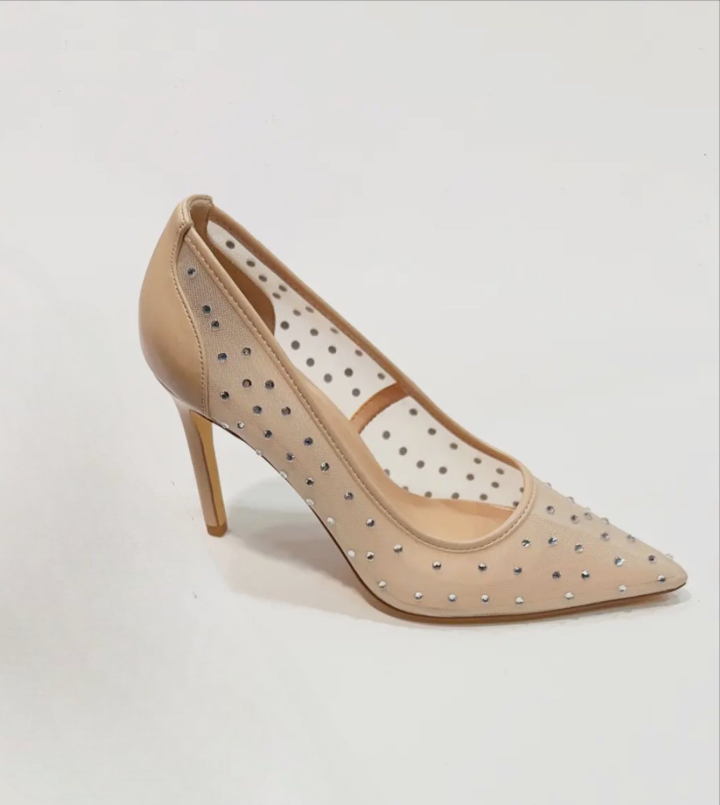 Mesh Rhinestone Pump