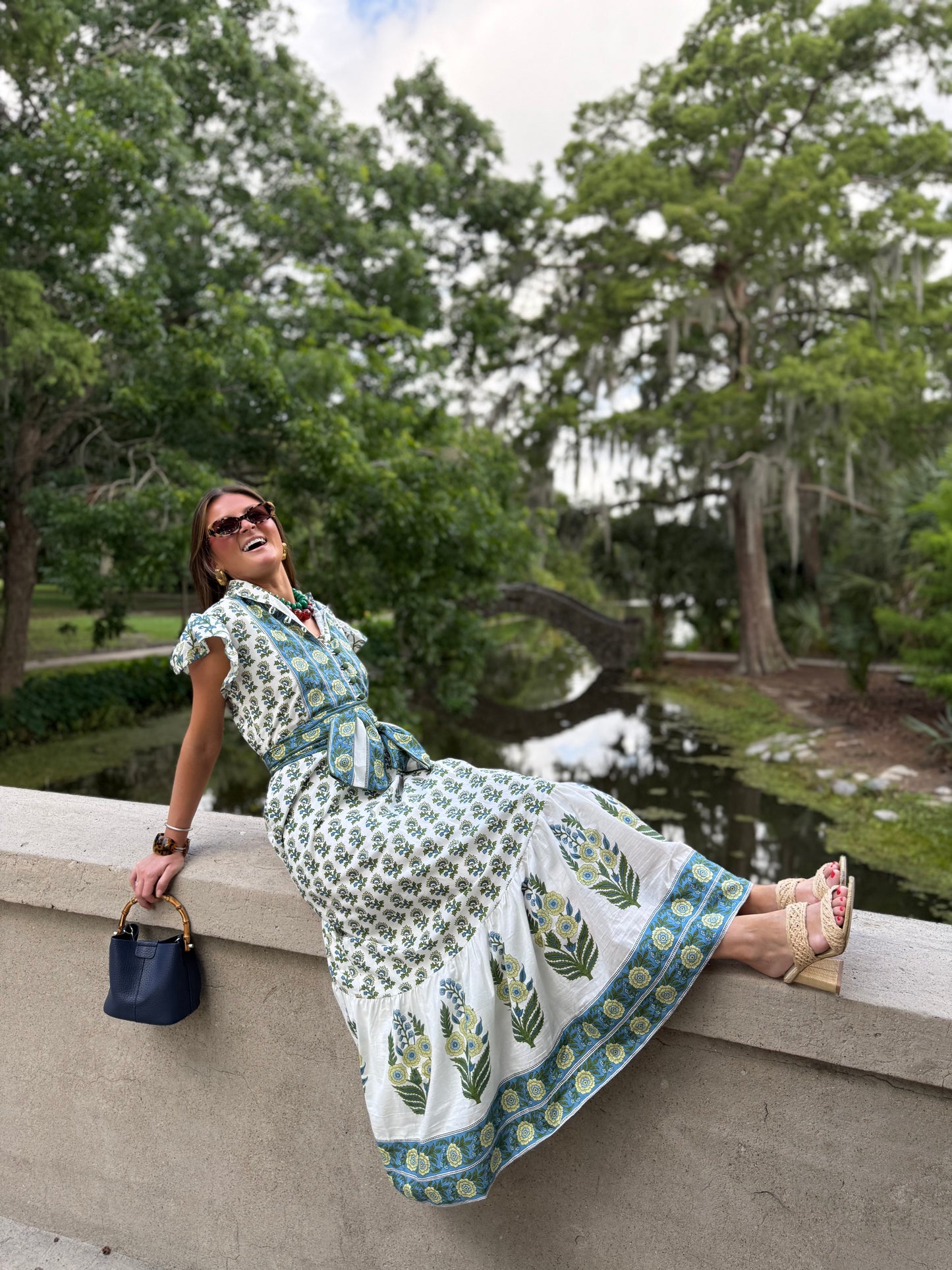 Flutter Sleeve State Street Maxi in Summer Blues