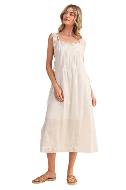 Lace & Cotton Midi Dress