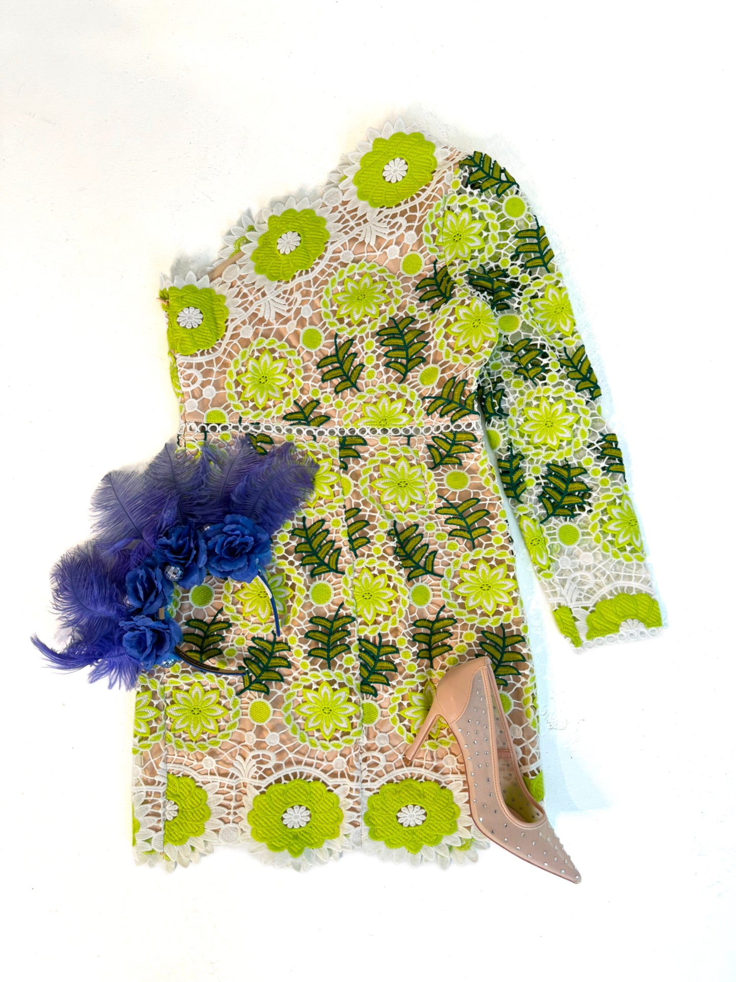 One Shoulder Mini In Lime