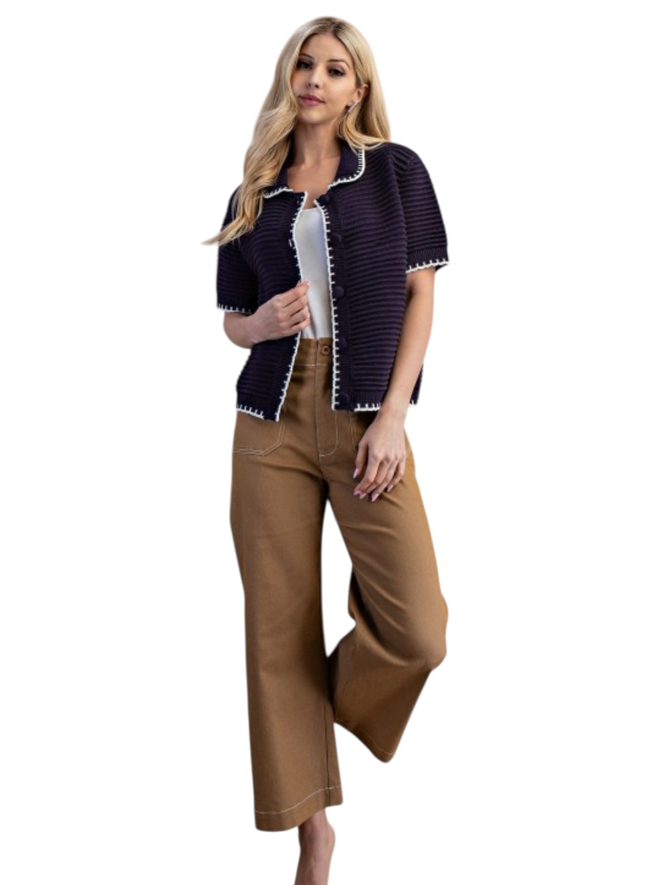 Knit Scallop Stitch Top - 2 Colors