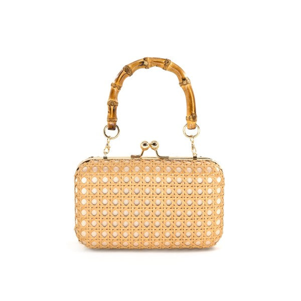 Cane + Bamboo Handle Clutch