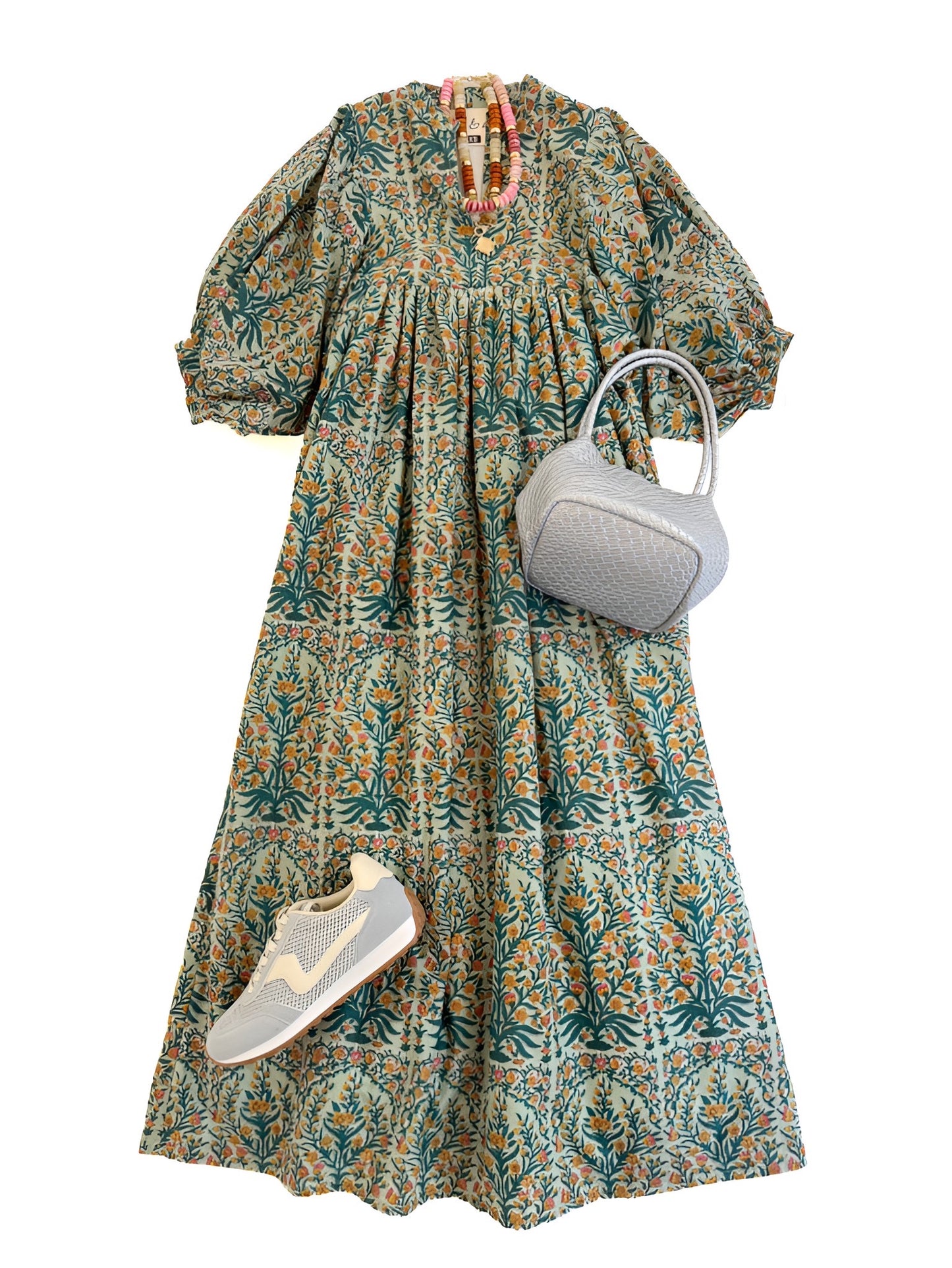 Joliet Midi in Green Acanthus