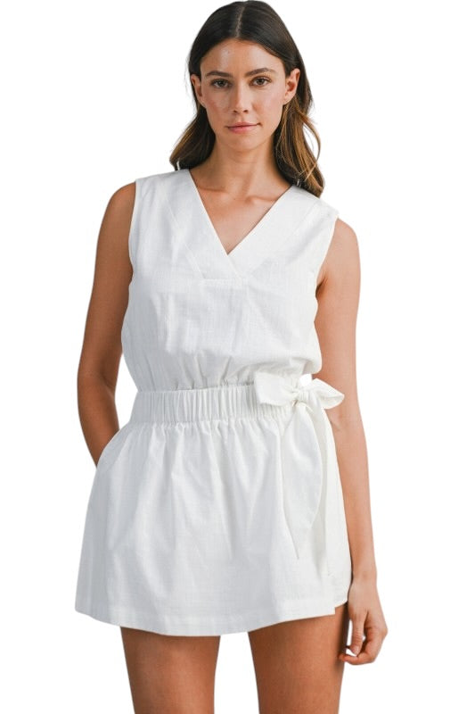 Wrap Front V Neck Romper