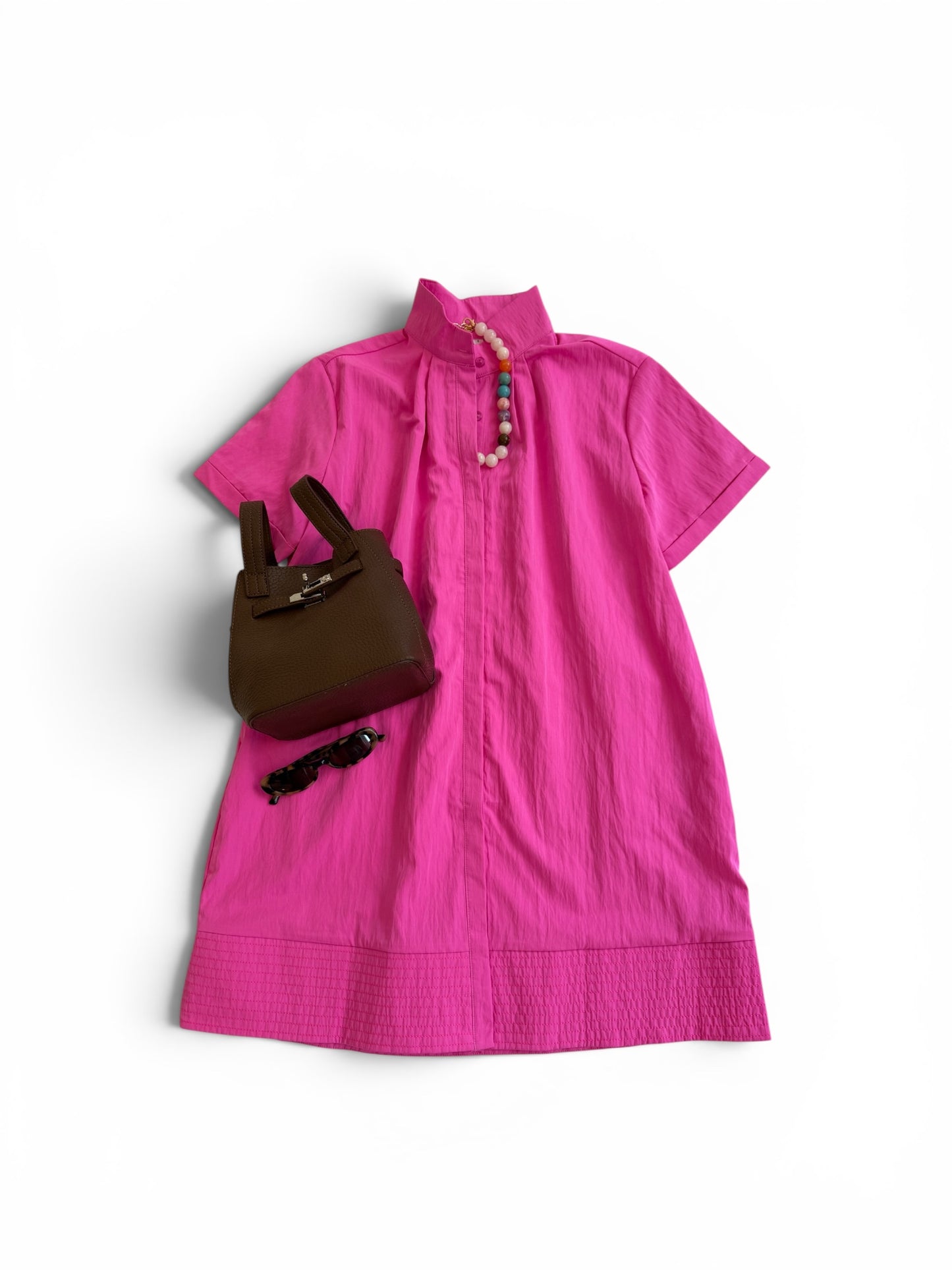 High Neck Shift in Hot Pink