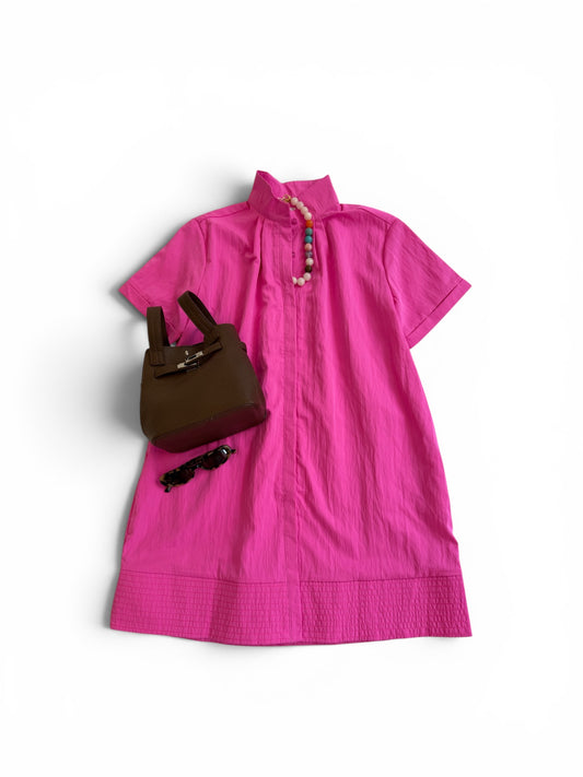 High Neck Shift in Hot Pink