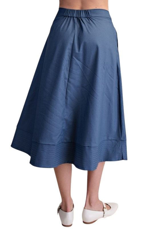 A Line Stitched Skirt - 2 Colors