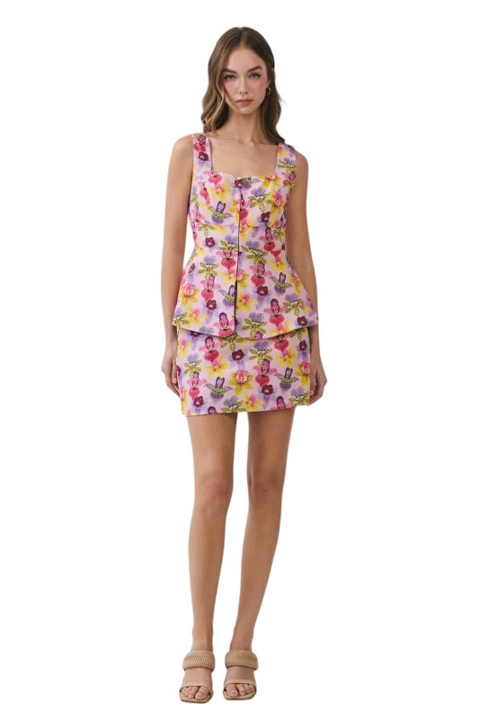 Dancing Orchids Skirt Set