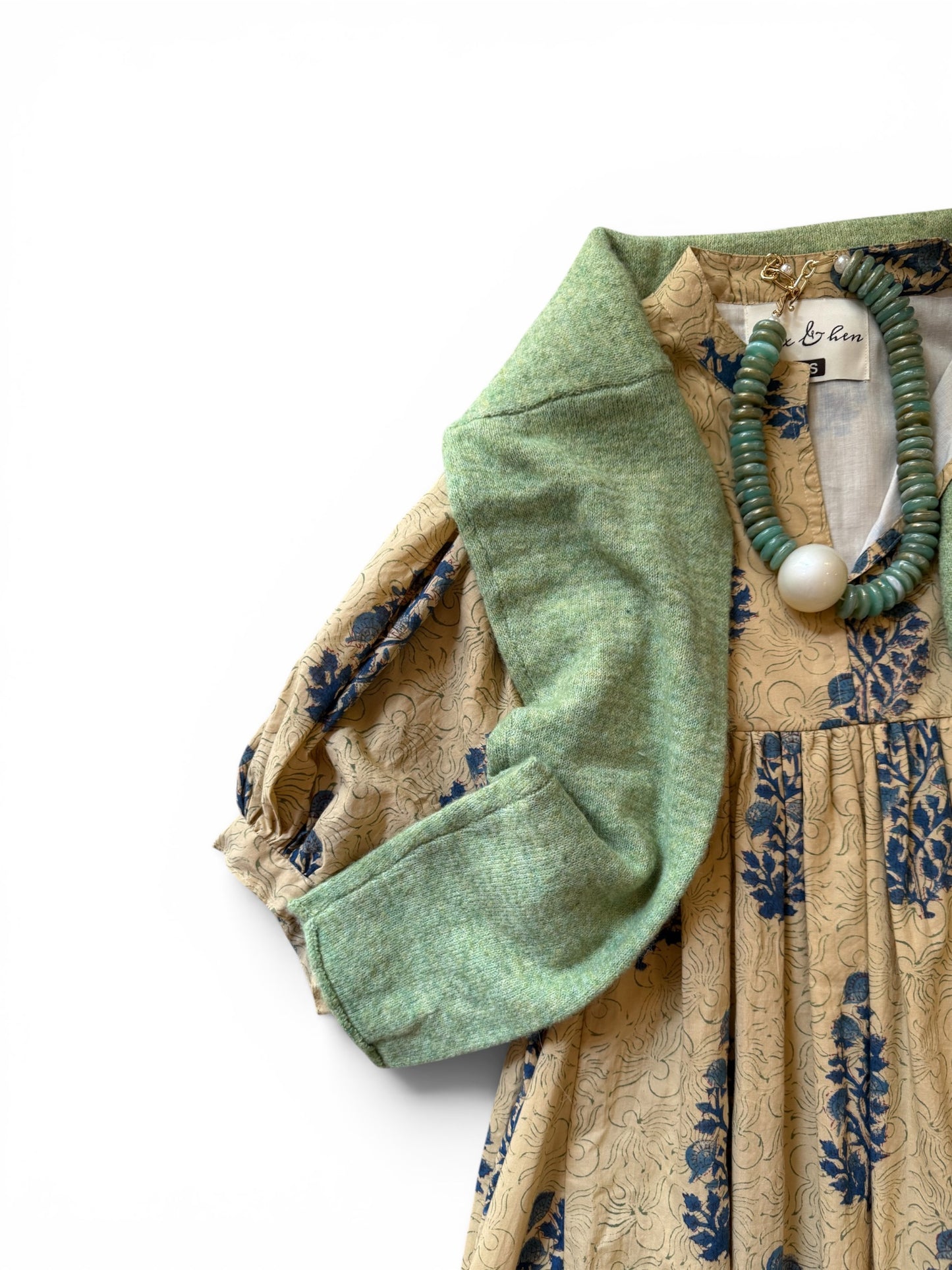 Joliet Midi in Parchment Blue & Green Floral