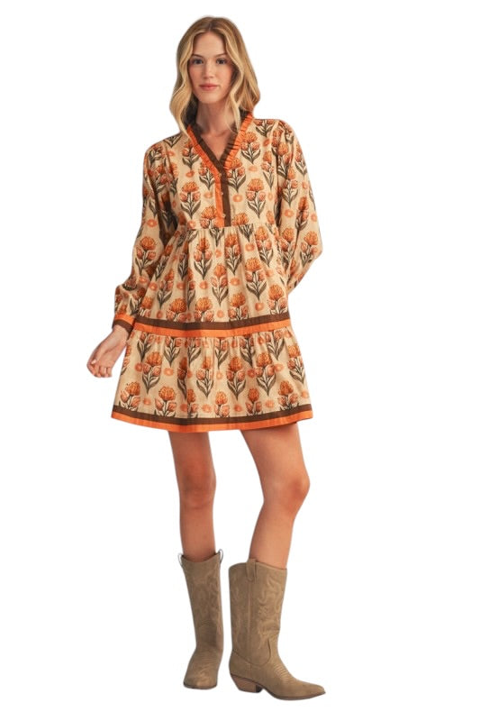 Toffee & Rust Floral Mini
