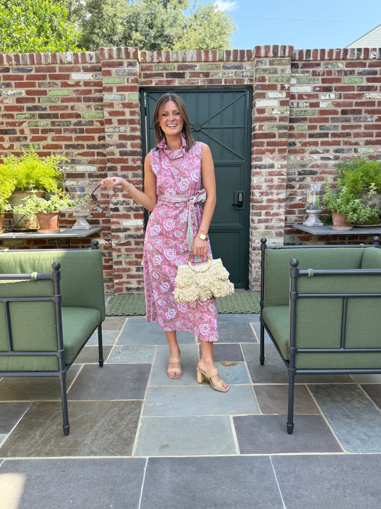 Felicity Sleevless Mid In Pink Floral
