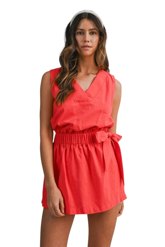 Wrap Front V Neck Romper