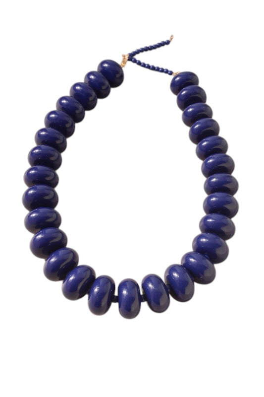 Jumbo Flat Bead Necklace- 2 Colors