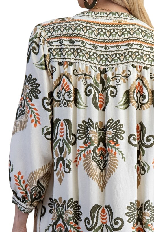 Olive & Tan Pheasant Midi