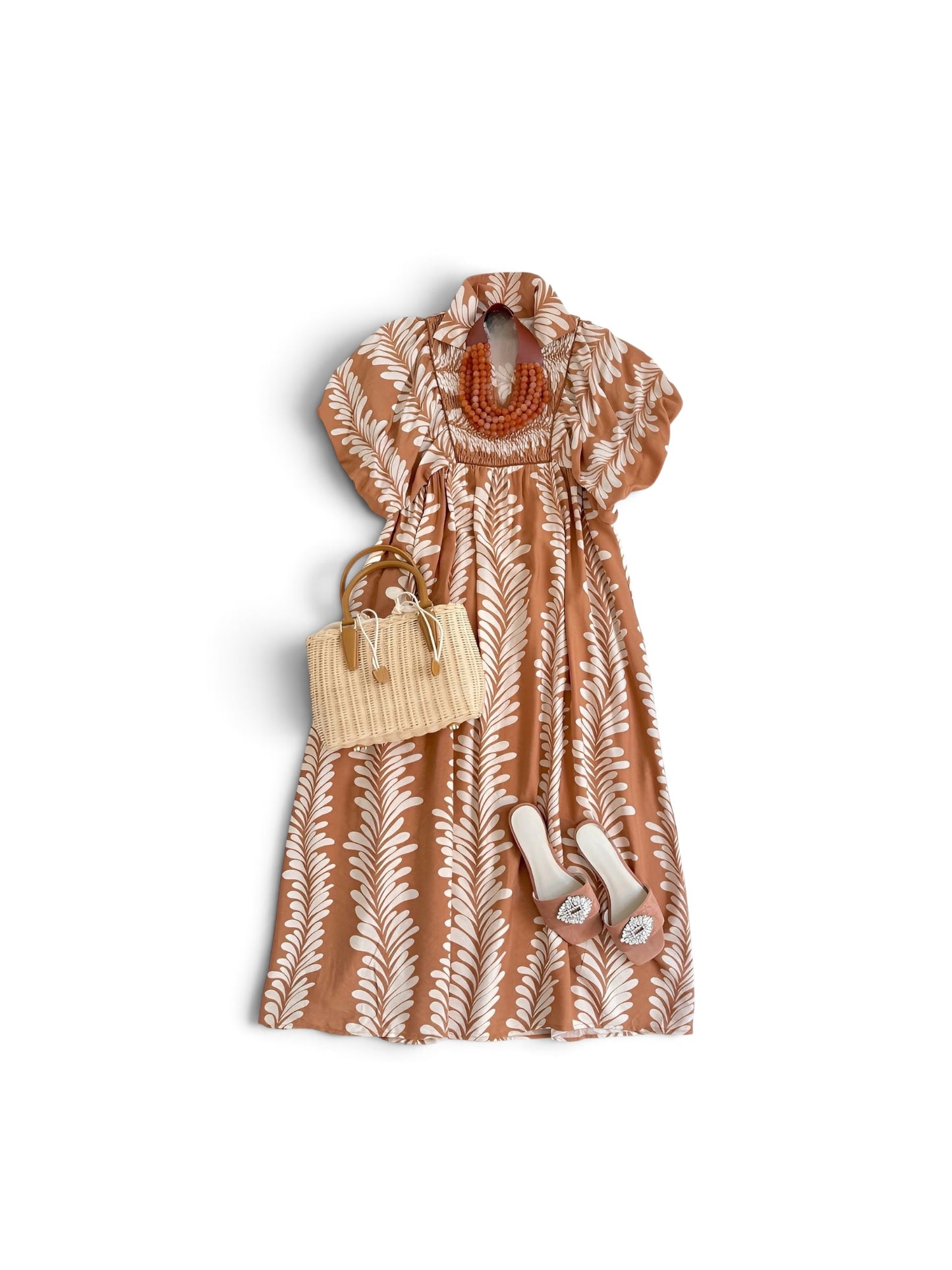 Clay Acanthus Stripe Midi