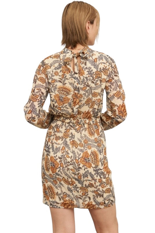 Cream & Gold Thistle Mock Neck Mini