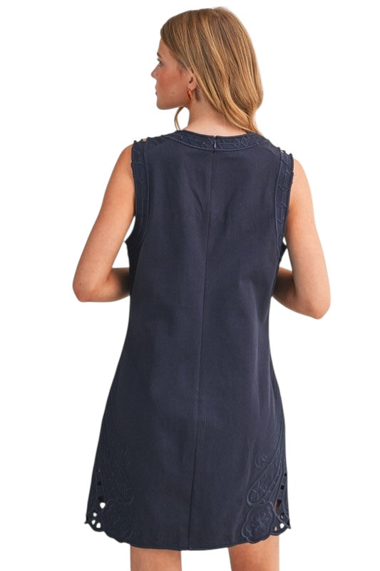 Embroidered Cotton Shift - 2 Colors