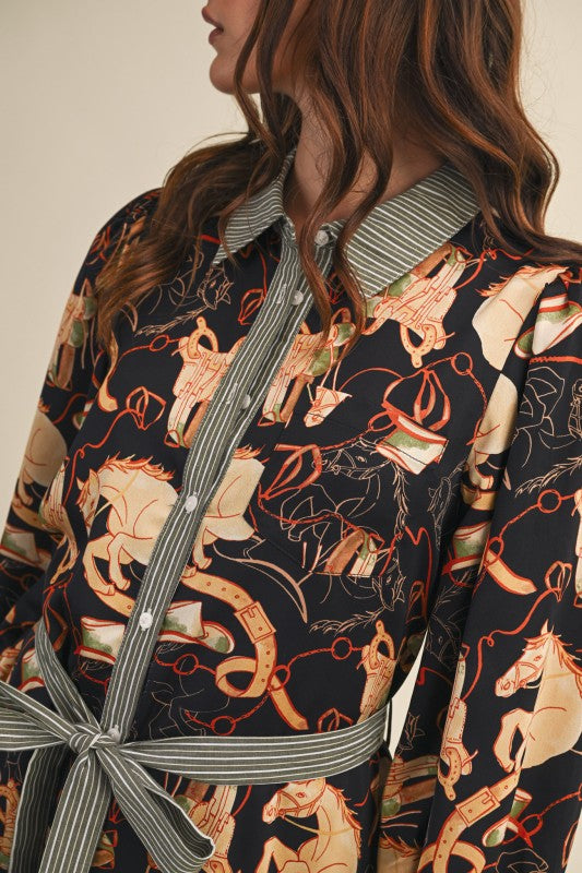Equestrian Shirt Dress