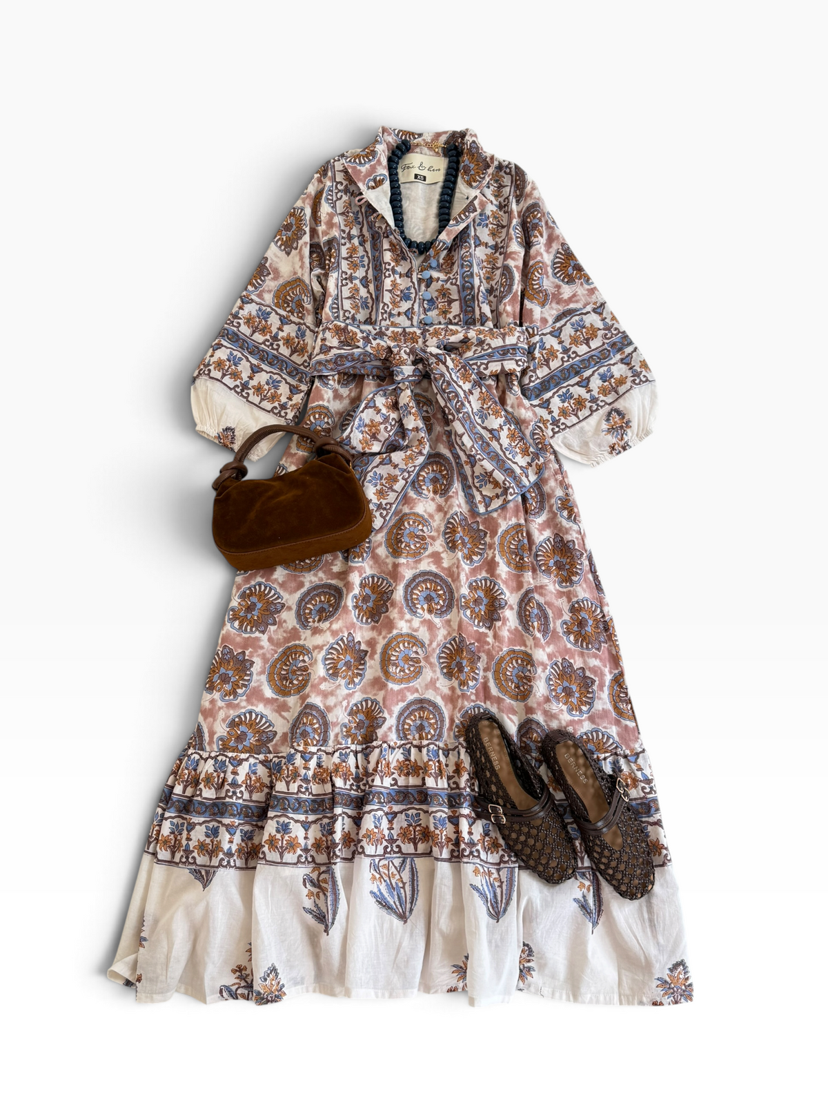 State Street Maxi in Brown & Blue Florals