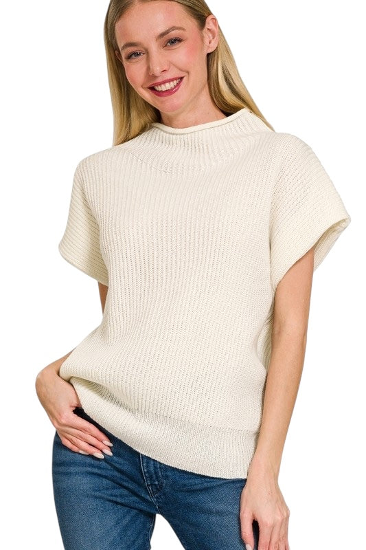 Power Shoulder Mock Neck Sweater- 5 Colors!