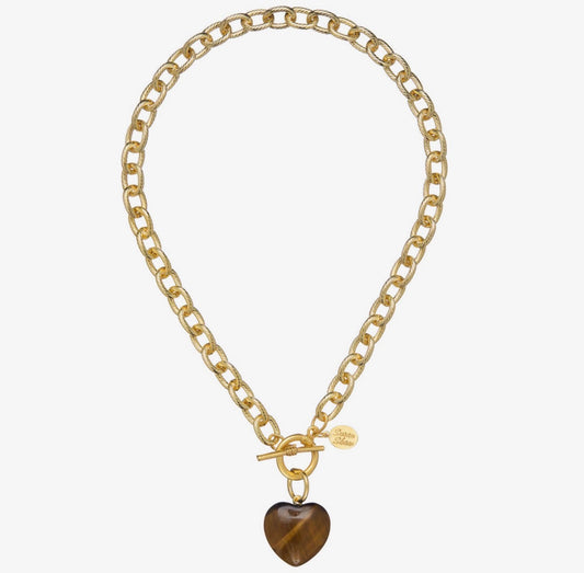 Stone Heart Toggle Necklace