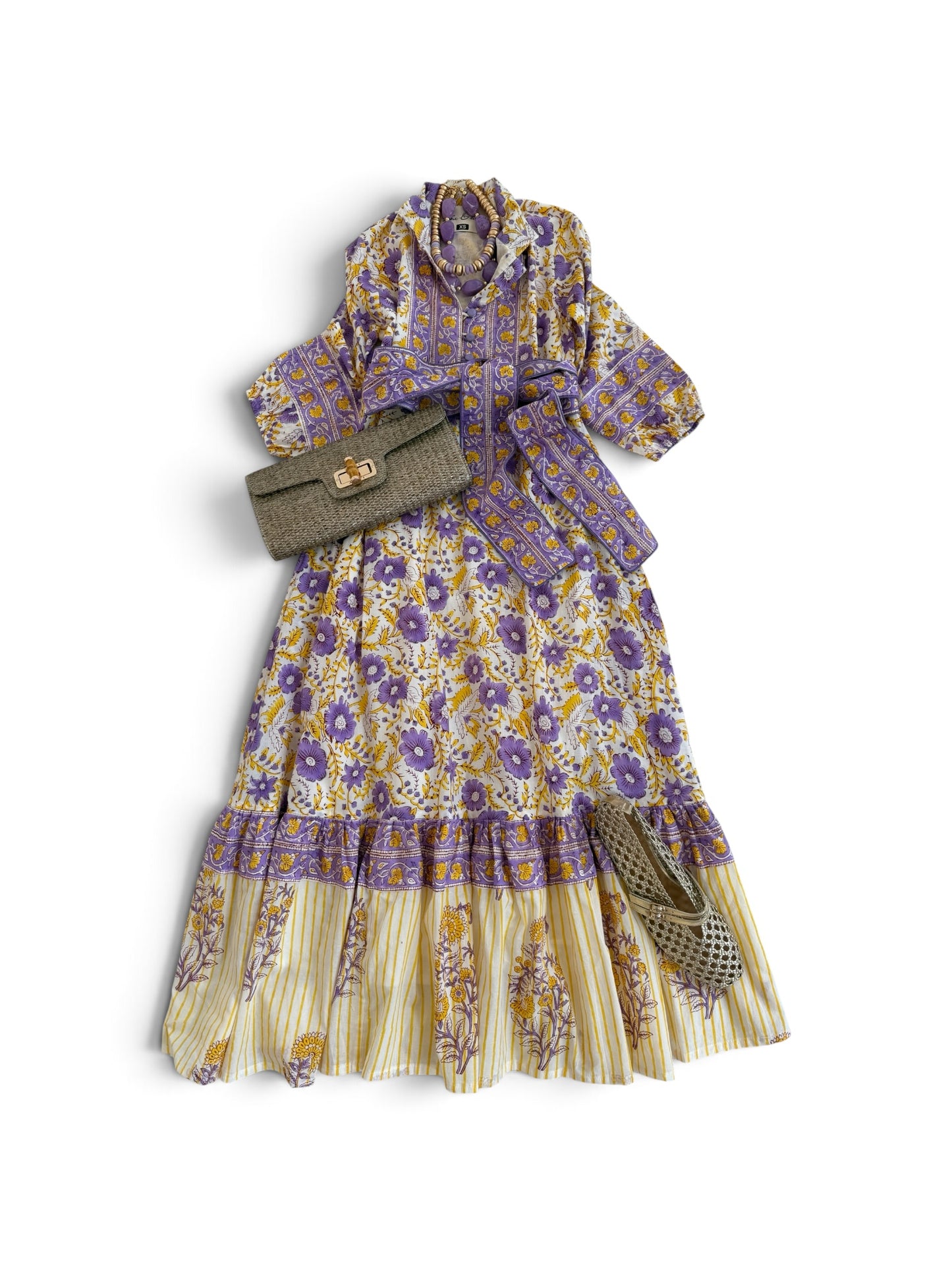 State Street Maxi in Purple & Yellow Floral