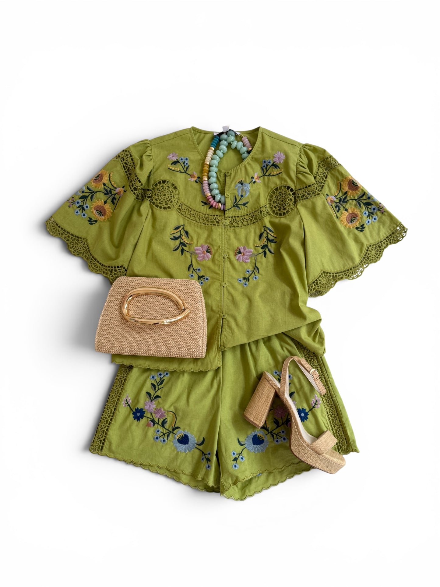 Citron Embroidered Set