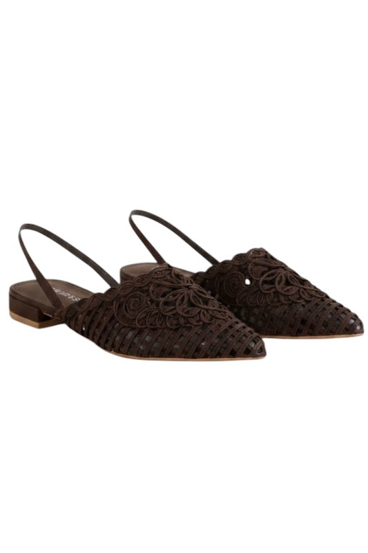 Chocolate Raffia SlingBacks