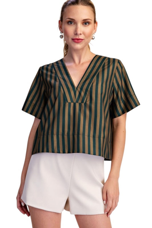 Boxy Stripes Top - 2 Colors