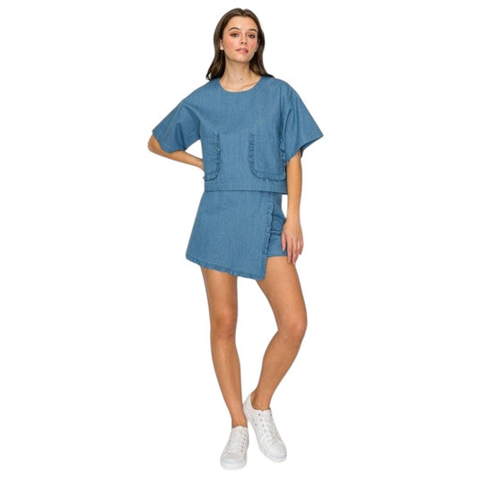 Chambray Patch Pocket Skort Set