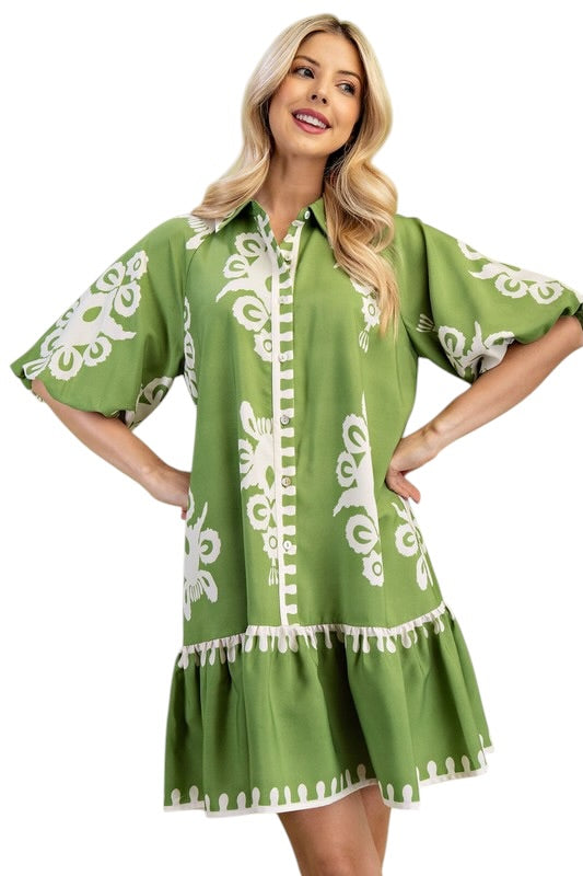 Santorini Drop Waist Mini in Green