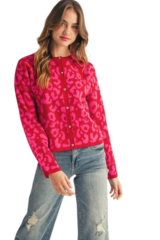 Pink & Red Spots Cardigan