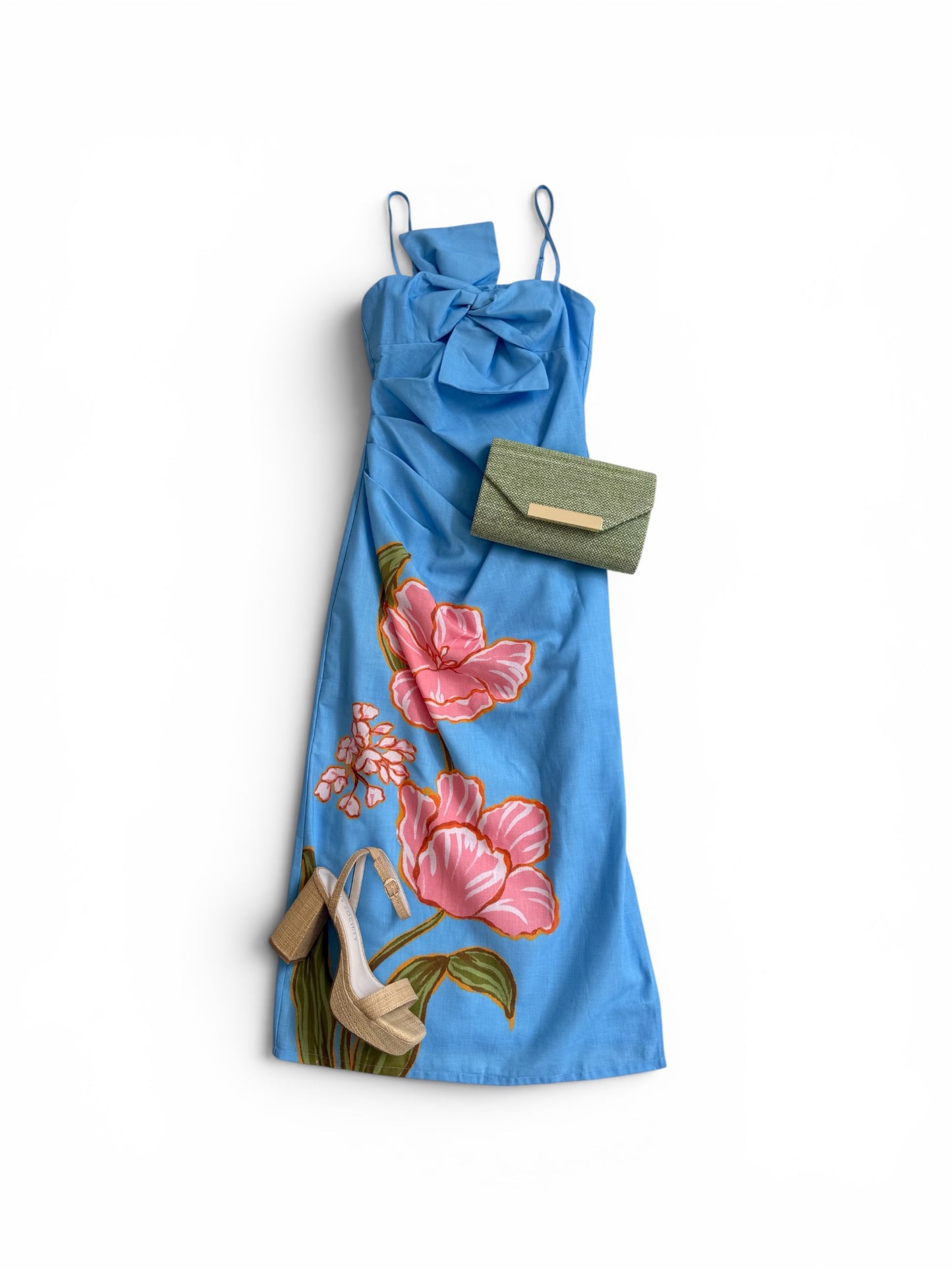 Watercolor Tulip Blue Knot Midi