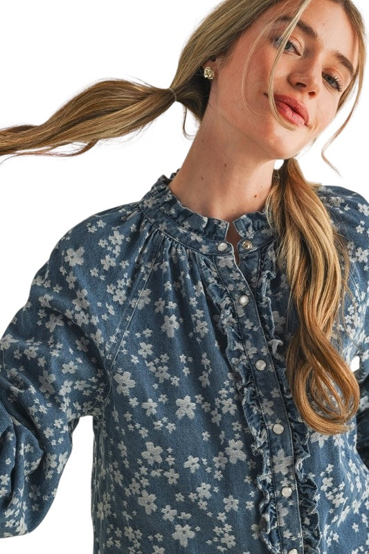 Chambray Daisy Top