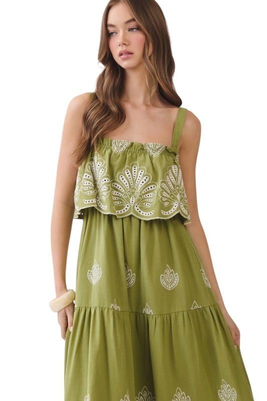 Citron Eyelet Midi